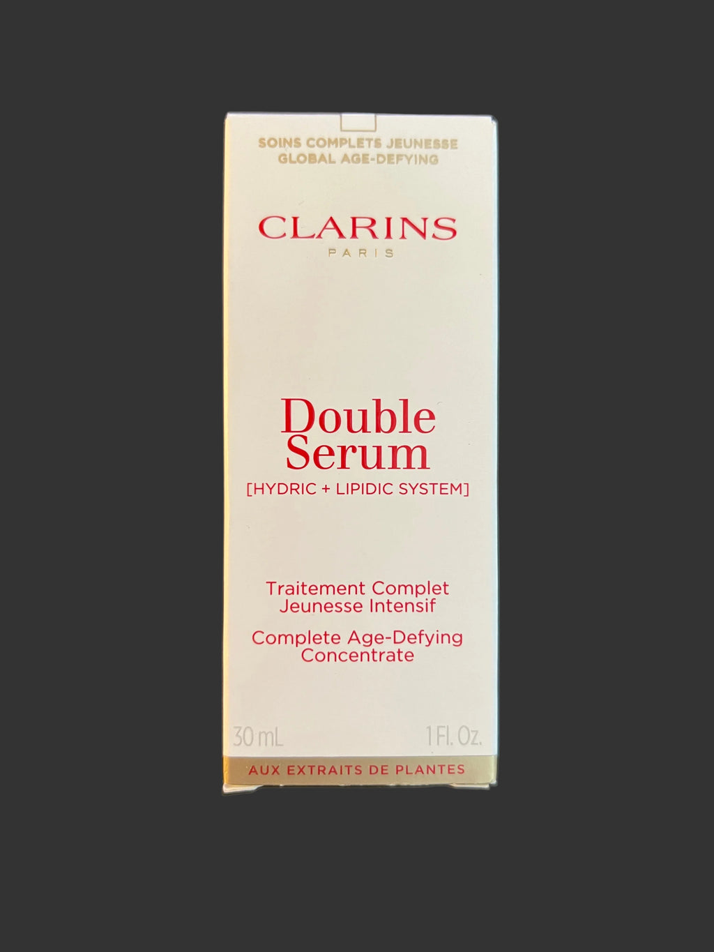 Clarins DOUBLE SERUM Anti Aging Face Serum Visibly Firms 1 oz