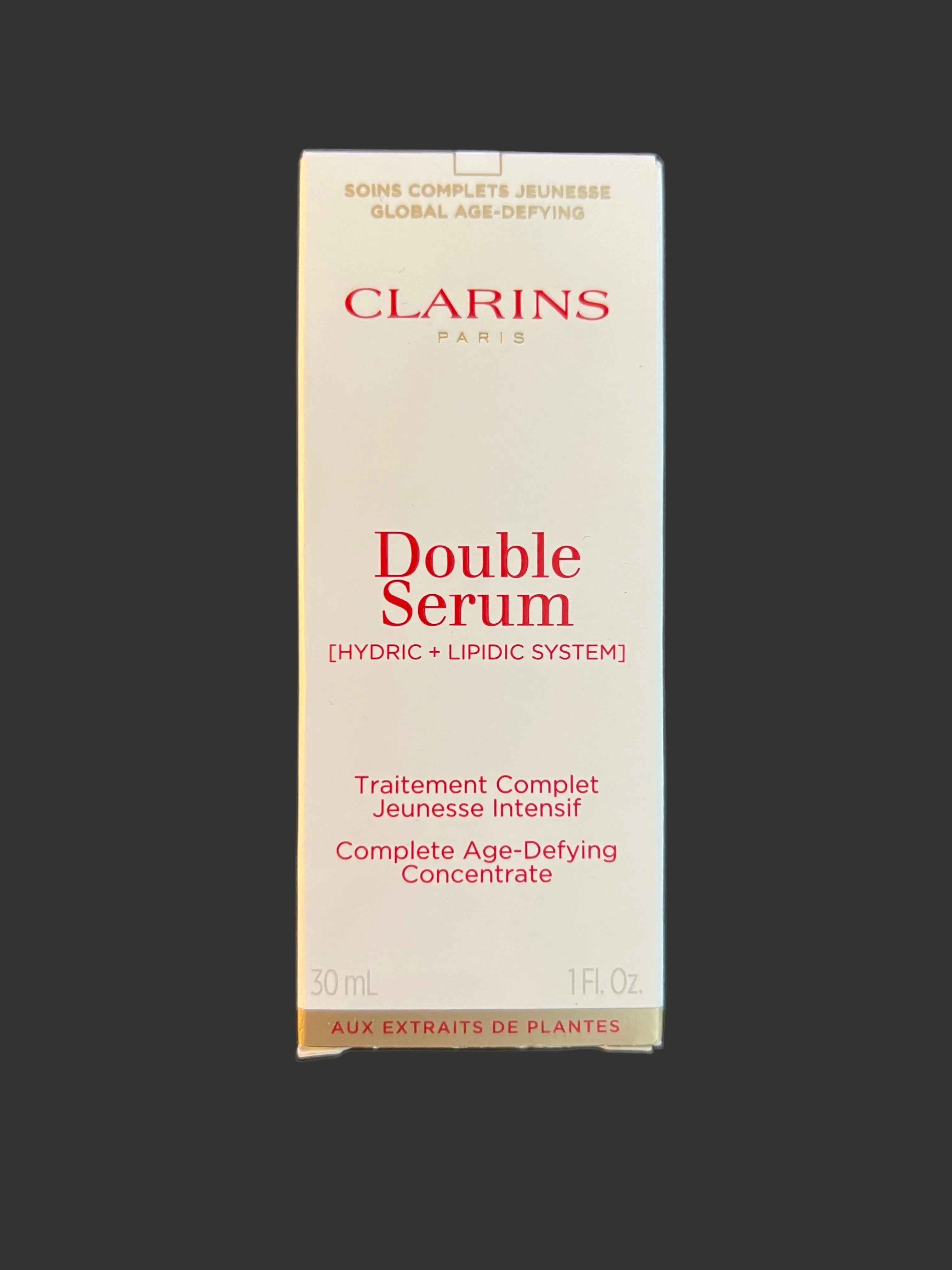 Clarins DOUBLE SERUM Anti Aging Face Serum Visibly Firms 1 oz