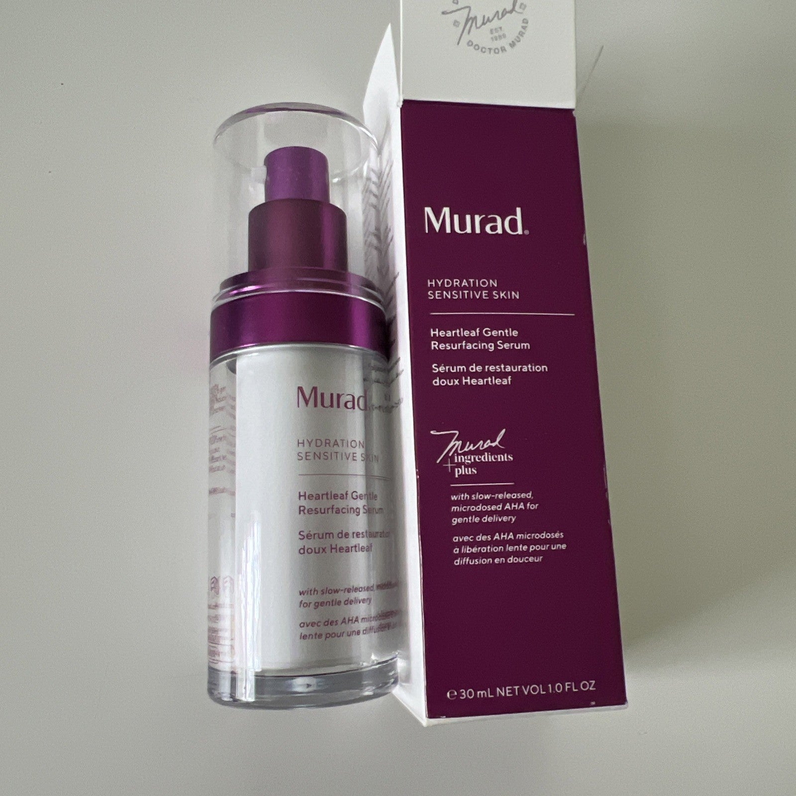 MURAD Hydration Sensitive Skin Heartleaf Gentle Resurfacing Serum. 1.0 oz /30 ml3