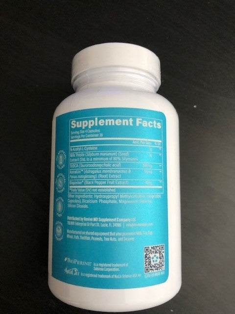 Revive MD Liver Supplement - Natural Detox & Management VCAP 120 Exp 01/2027+1