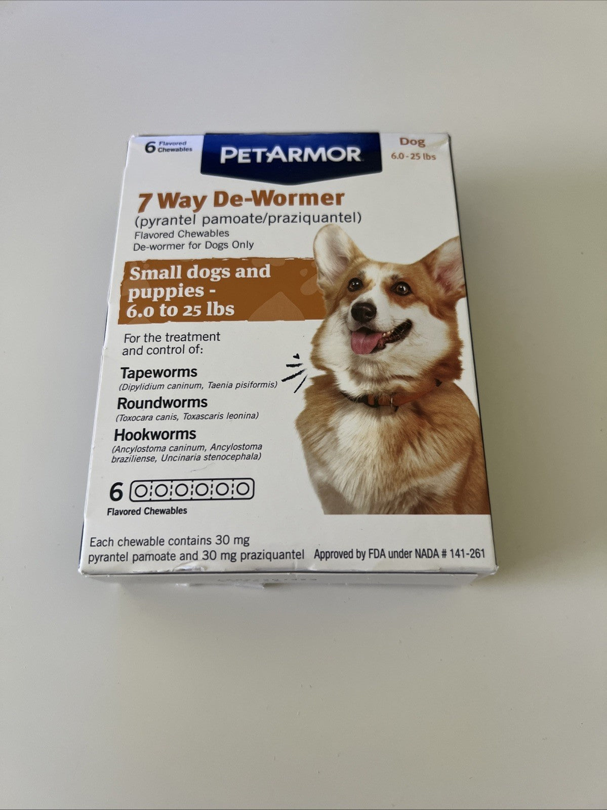 Pet Armor Chewable De-Wormer - 6 Count Exp 06/20270