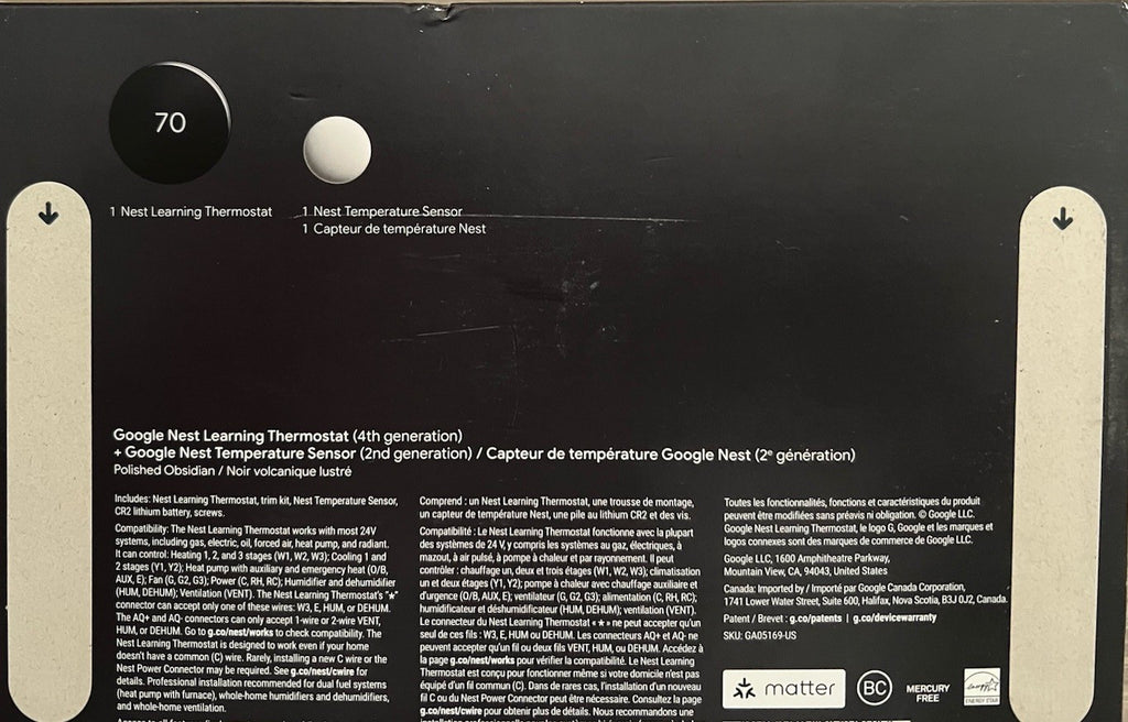Google Nest Learning Thermostat (4th gen) + Nest Temperature Sensor (2nd gen)2