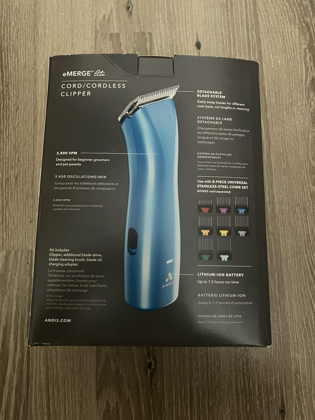 Andis eMerge Lite Cordless Detachable Blade Clippers (AGR-3),NEW2