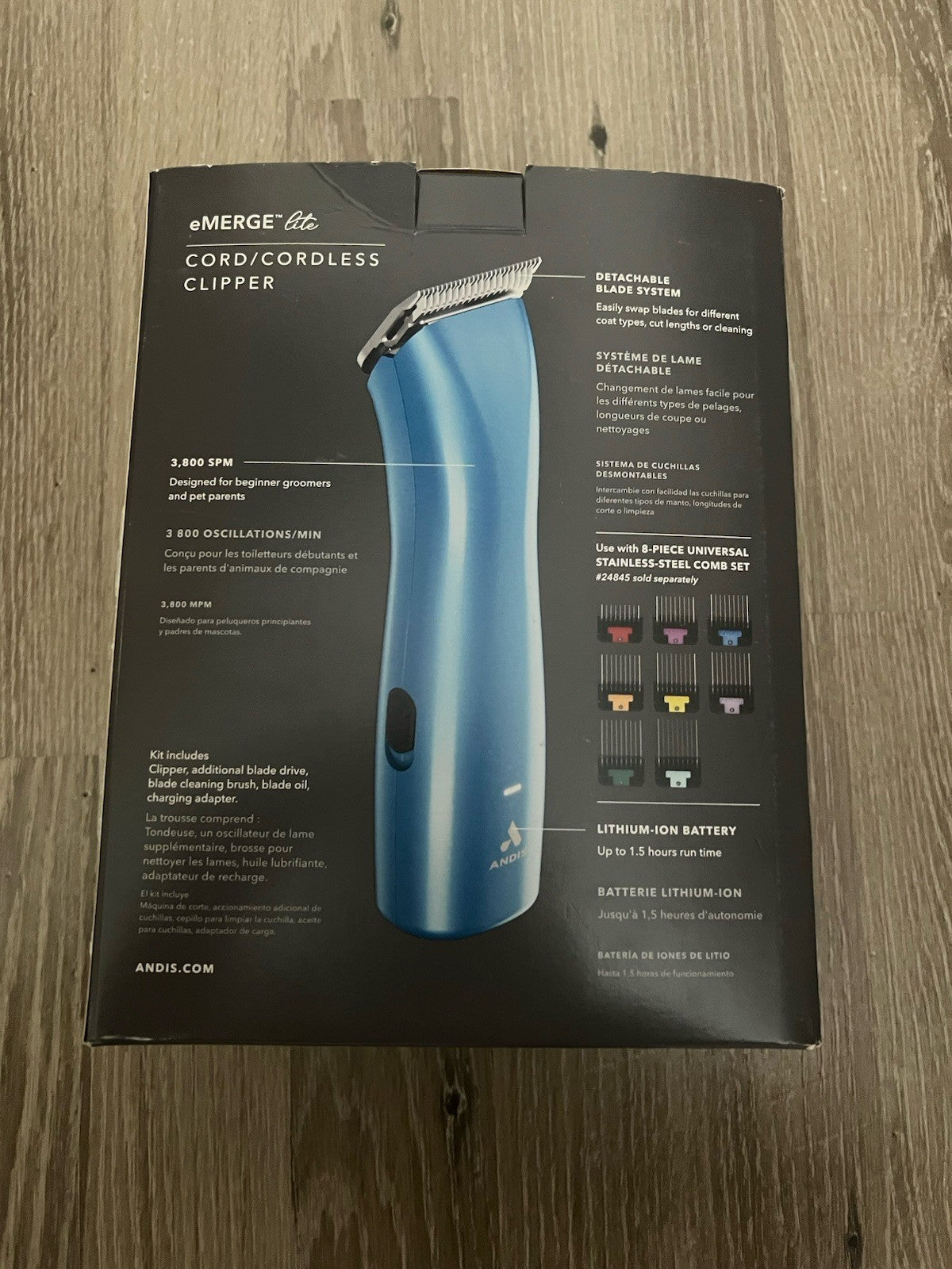 Andis eMerge Lite Cordless Detachable Blade Clippers (AGR-3),NEW2