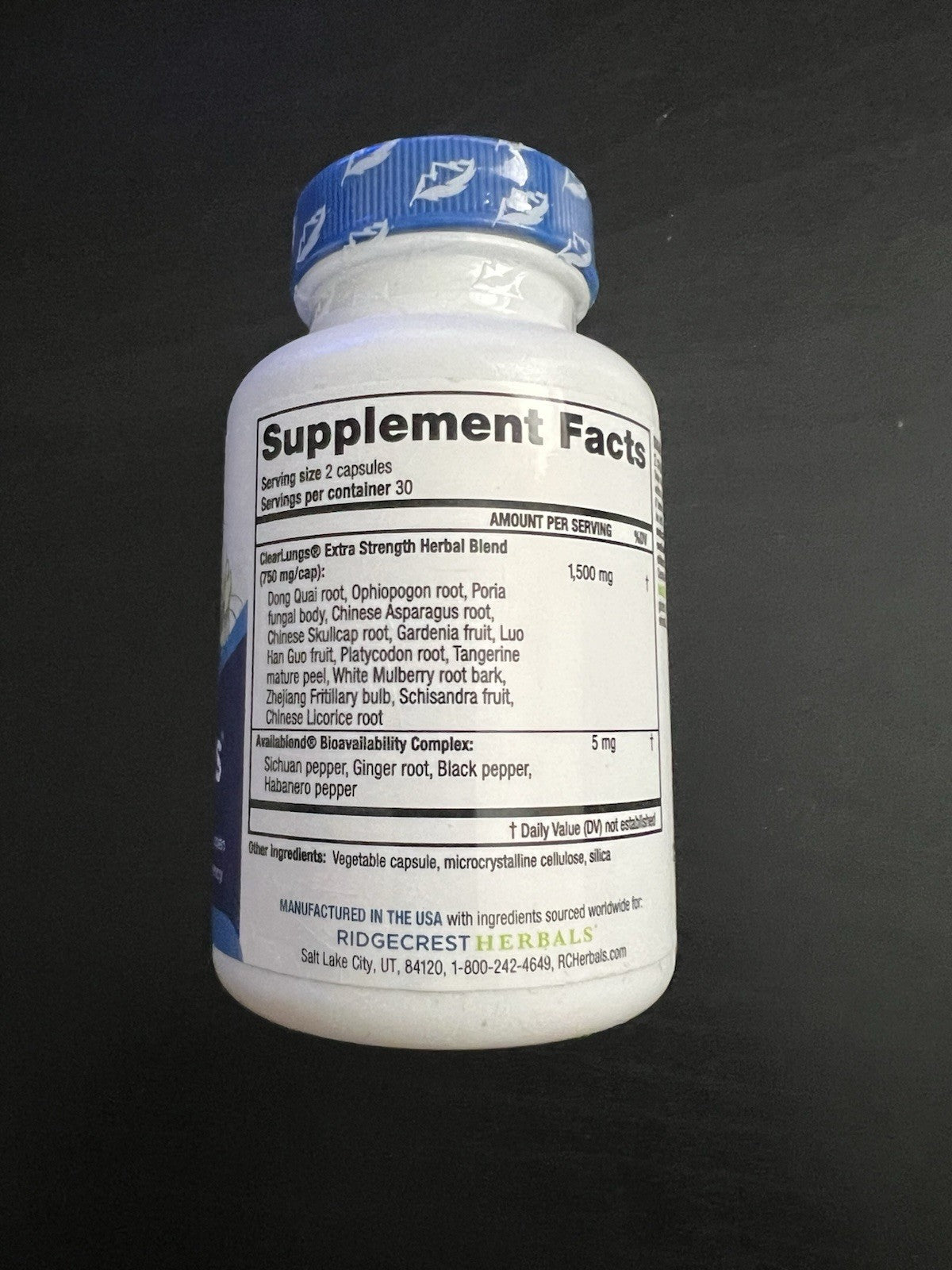 Ridgecrest Herbals ClearLungs Extra Strength Capsules - 60 Count Exp 20281