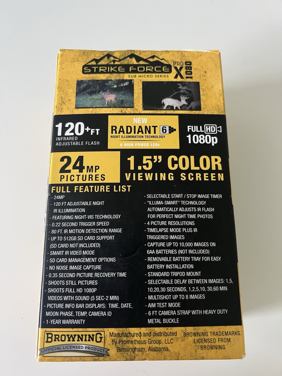 Browning Strike Force Pro X 1080 Trail Camera 24MP 1080p HD Video BTC-5PX-10802