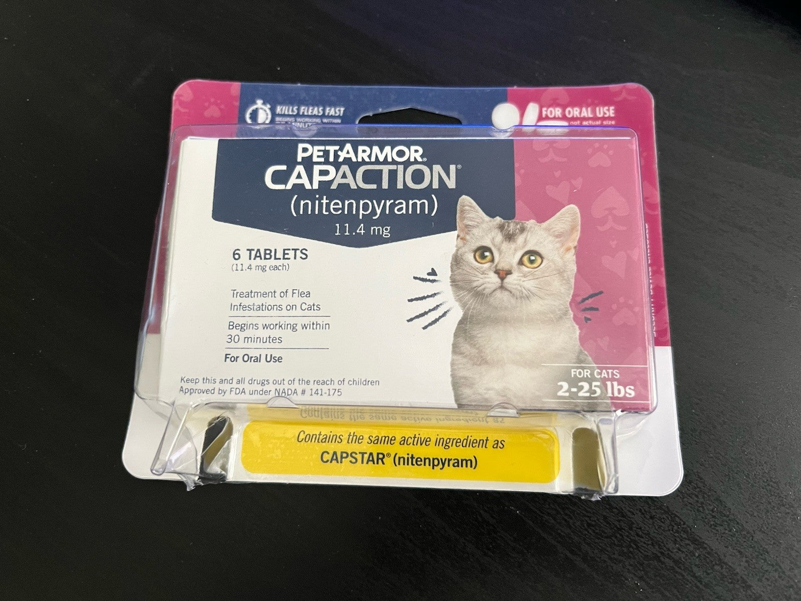PetArmor Cap Action 6 Tablets Treatment  For Cats 04/20270