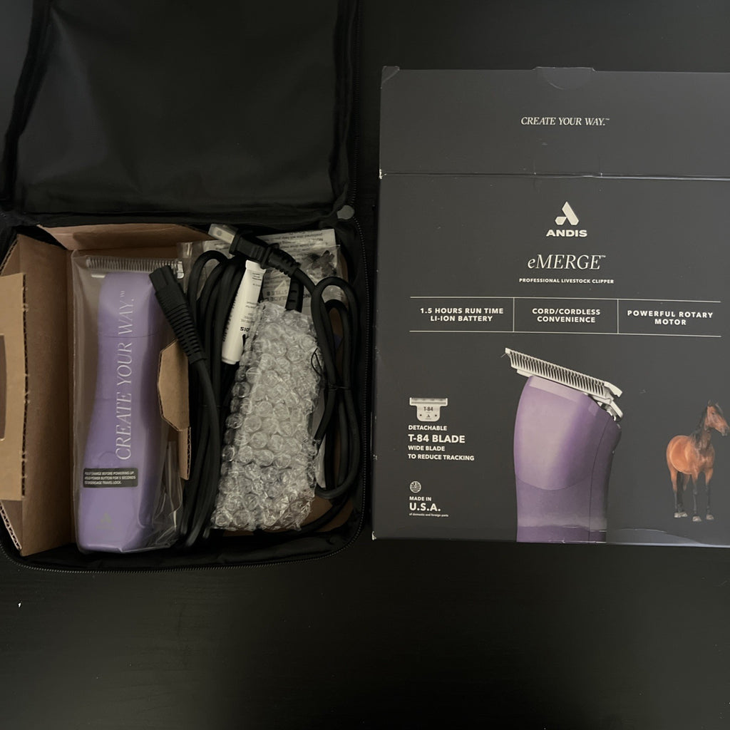 Andis eMERGE Detachable Blade Cord/Cordless Clipper with T-84 Purple2