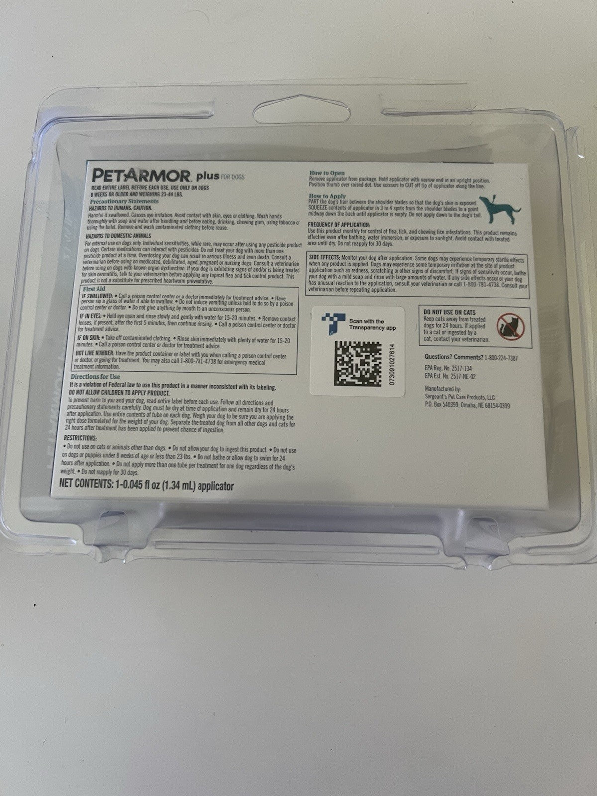 PET ARMOR Plus for Medium Sized Dogs 23-44lbs1