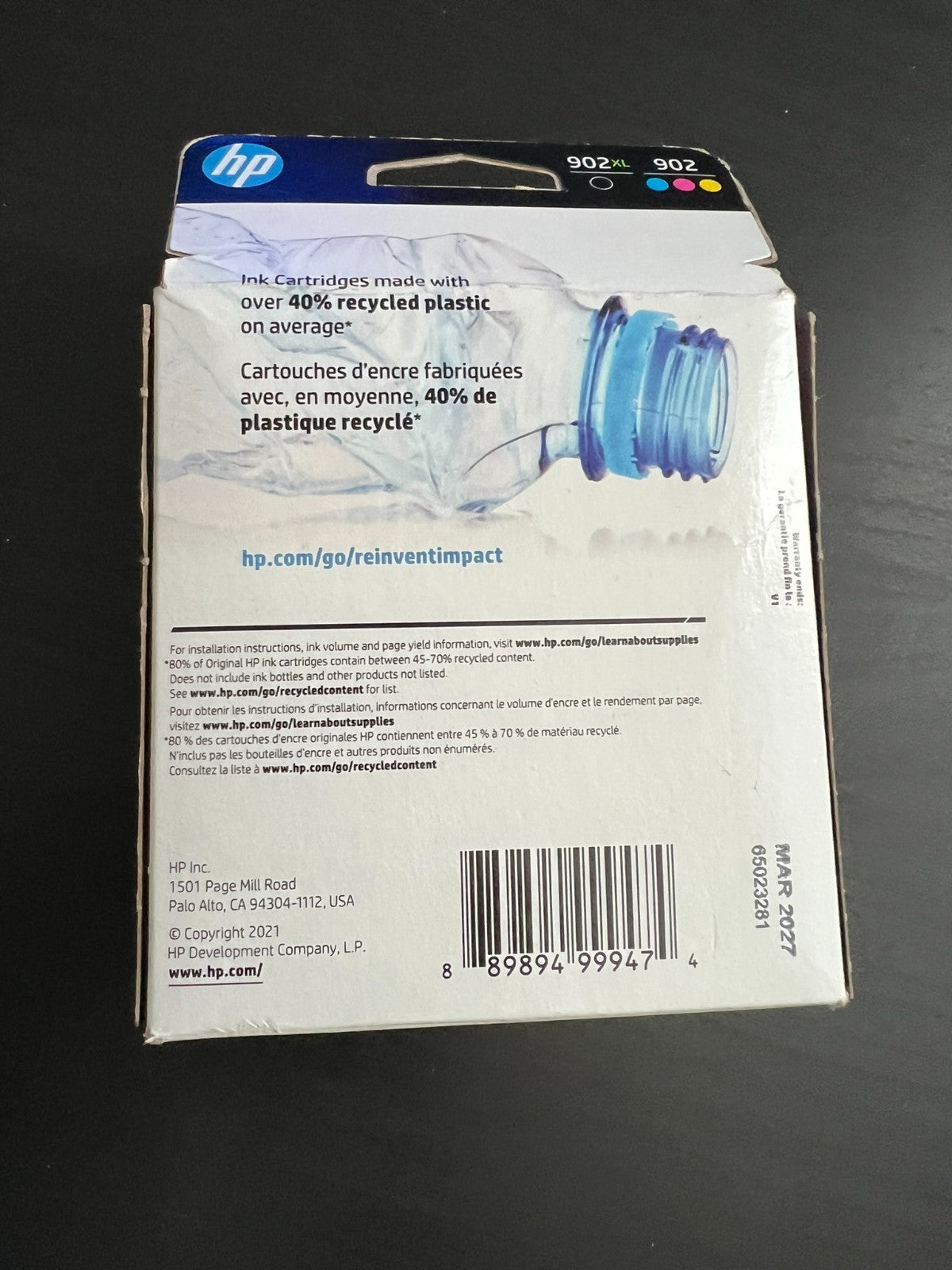 HP 902XL/902 (T0A39AN) Ink Cartridge -Brand New Exp 03/20271