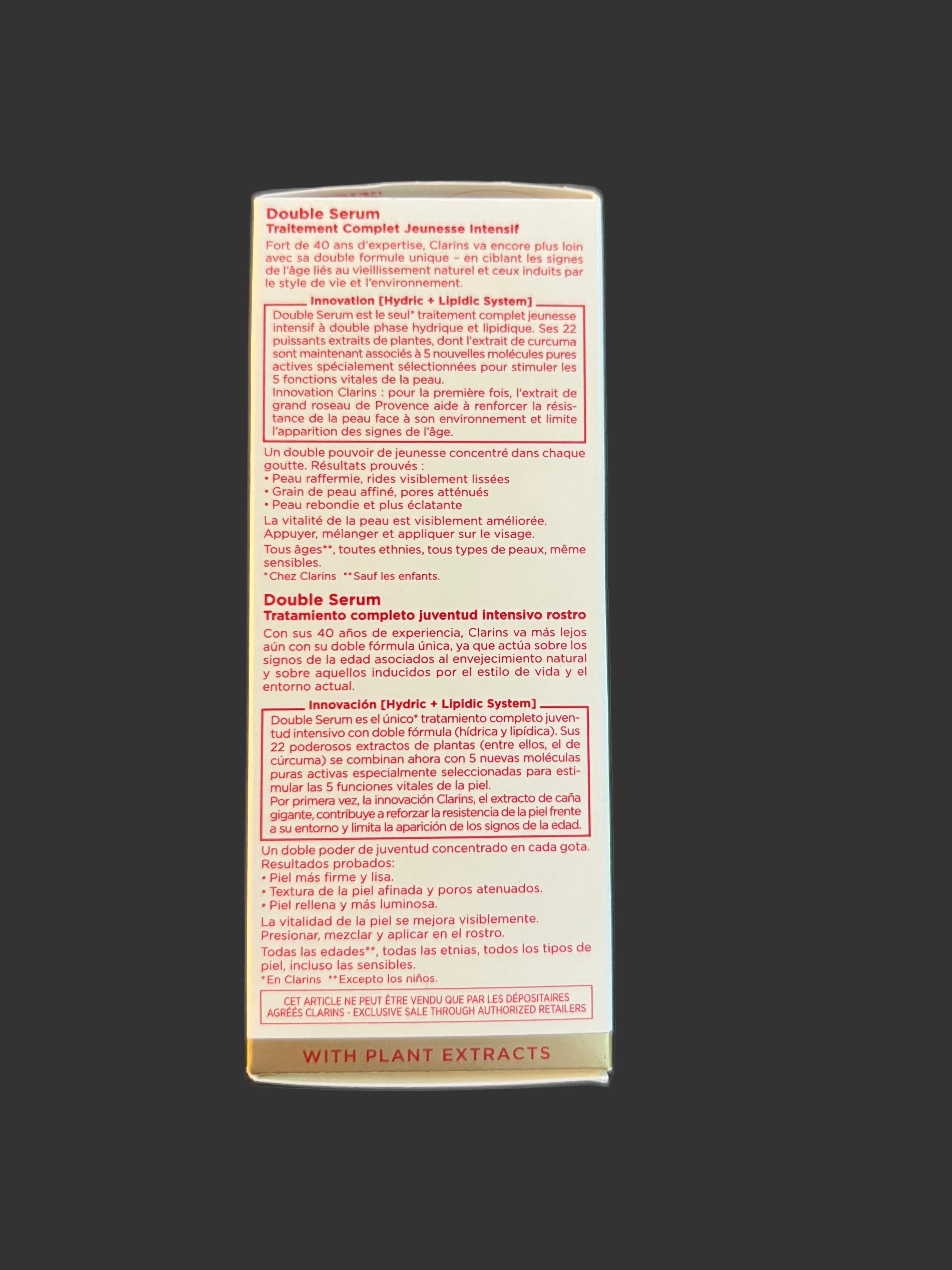 Clarins DOUBLE SERUM Anti Aging Face Serum Visibly Firms 1 oz