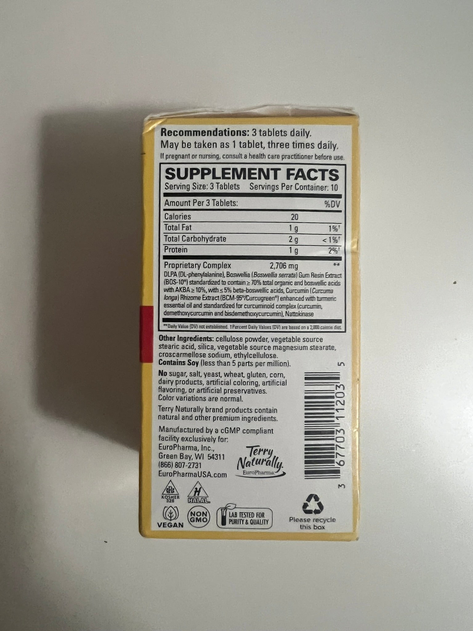 Terry Naturally Curamin extra strength 30 tablets  exp 02/2028