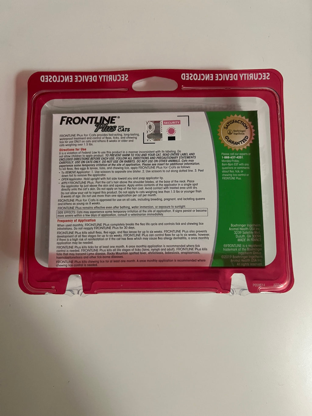 FRONTLINE PLUS FOR CATS 6 DOSES MADE IN FRANCE