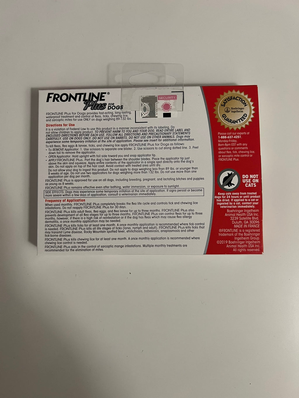 FRONTLINE PLUS FOR DOGS 3 DOSES MADE IN FRANCE